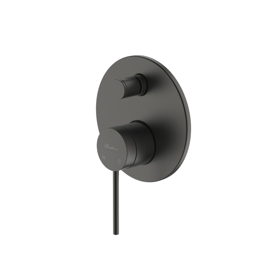 Venice Wall Mixer With Diverter in Gunmetal