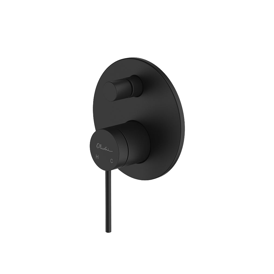Venice Wall Mixer With Diverter in Matte Black