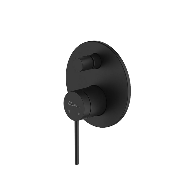 Venice Wall Mixer With Diverter in Matte Black