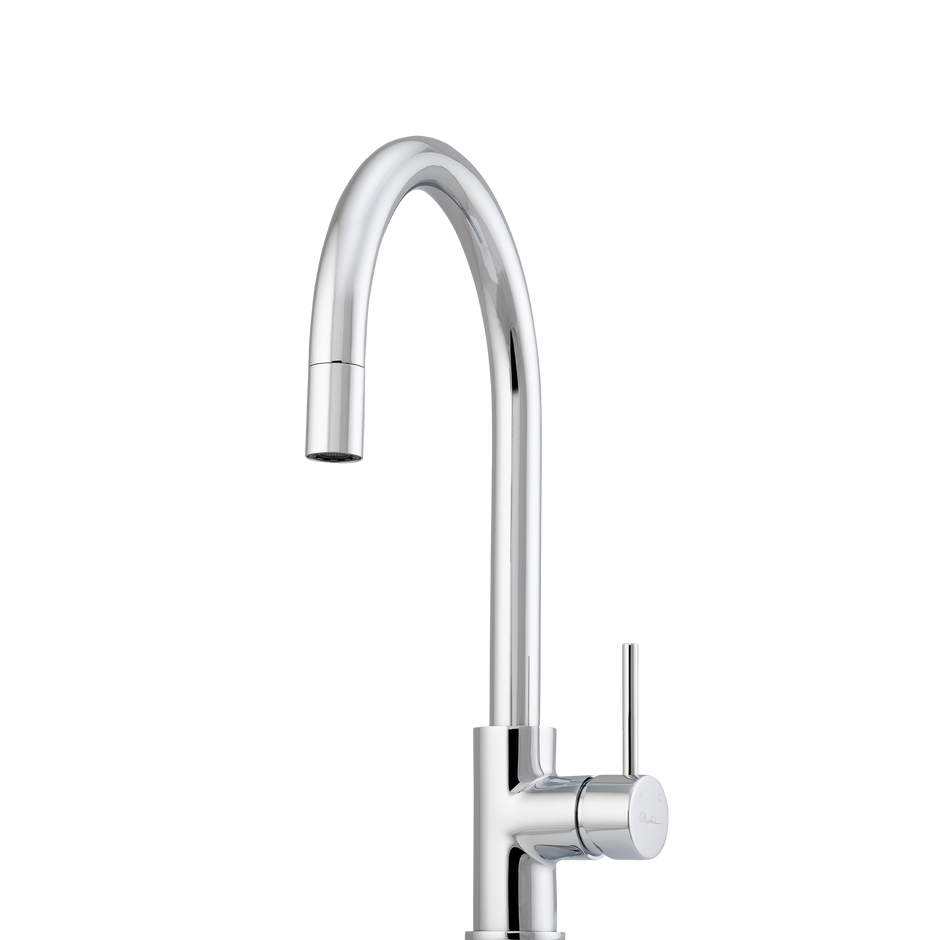 Venice Pull Out Goose Neck Mixer in Chrome