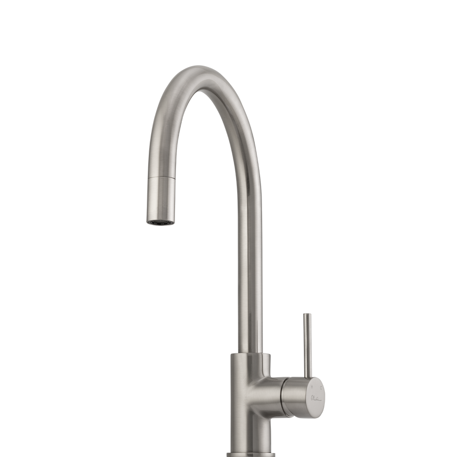 Venice Pull Out Goose Neck Mixer in Brushed Nickel