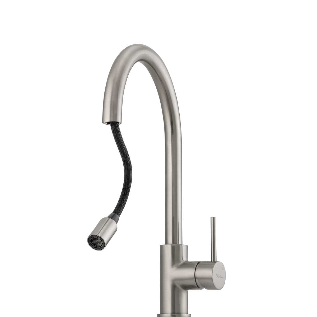 Venice Pull Out Goose Neck Mixer in Brushed Nickel view 2