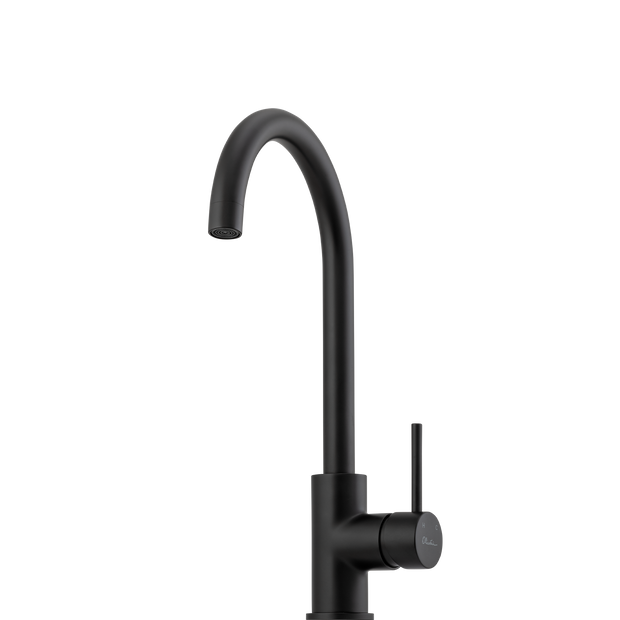Venice Goose Neck Mixer in Matte Black