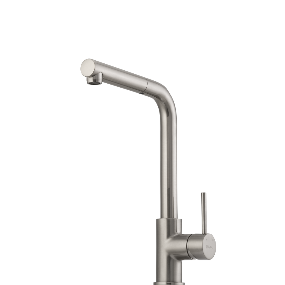 Venice Pull Out Right Angle Mixer in Brushed Nickel