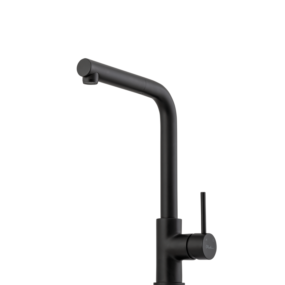 Venice Pull Out Right Angle Mixer in Matte Black
