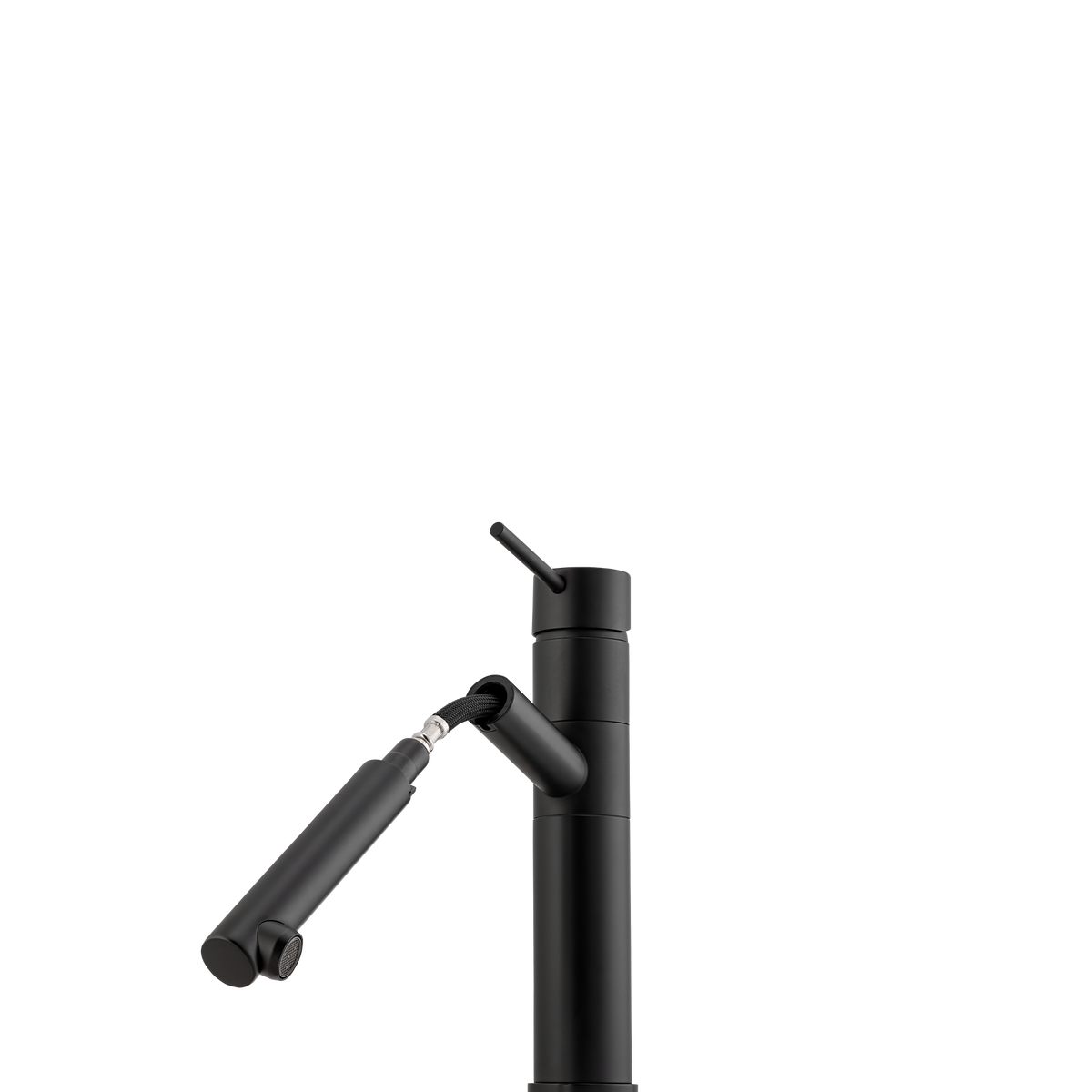 Venice Pull Out Swivel Mixer in Matte Black view 2
