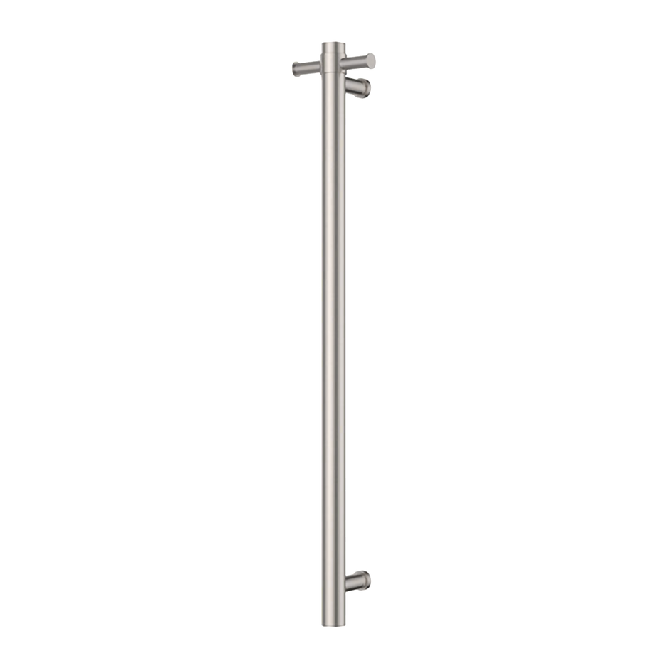 Venice Stainless Steel Heated Vertical Towel Rail in Brushed Nickel