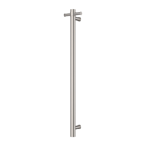 Venice Stainless Steel Heated Vertical Towel Rail in Brushed Nickel
