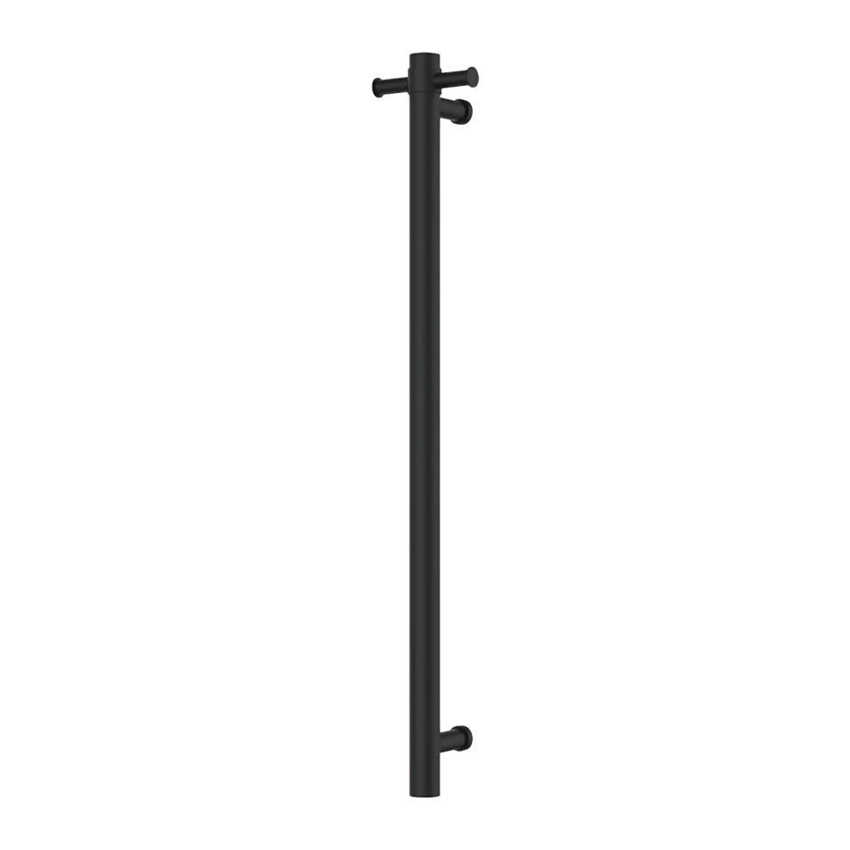 Venice Stainless Steel Heated Vertical Towel Rail in Matte Black