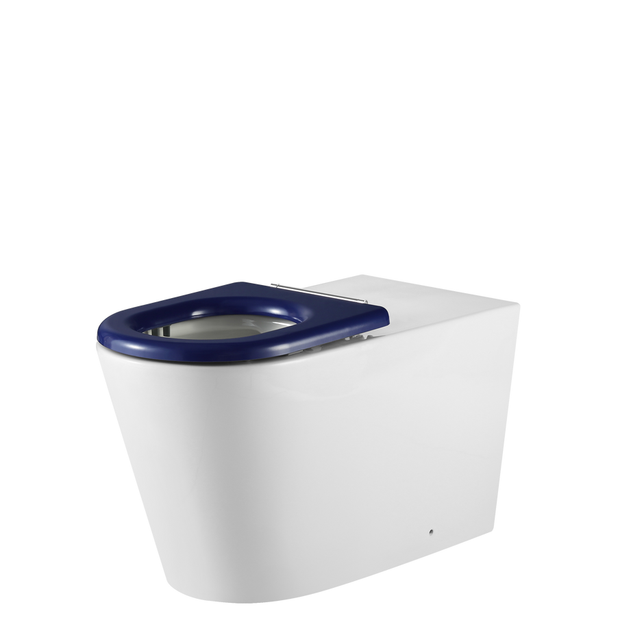 Vienna Wall Faced Care Toilet Suite With Blue Seat