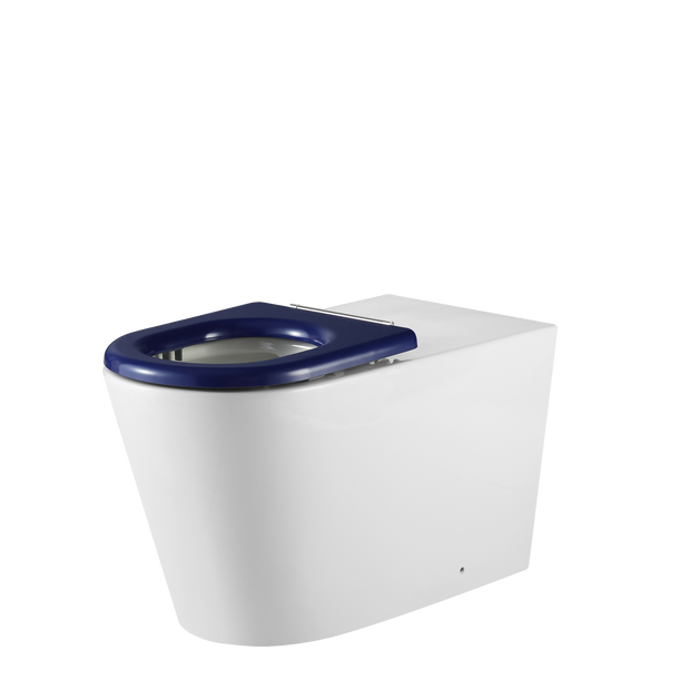 Vienna Wall Faced Care Toilet Suite With Blue Seat