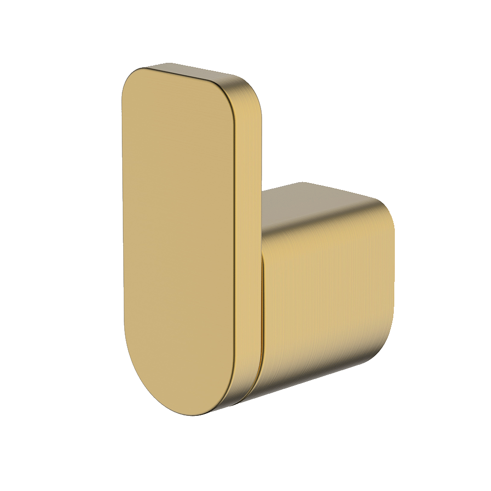 Vela Robe Hook in Brushed Brass