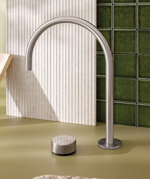 Vivid Slimline Hob Sink Mixer Brushed Nickel 220mm
