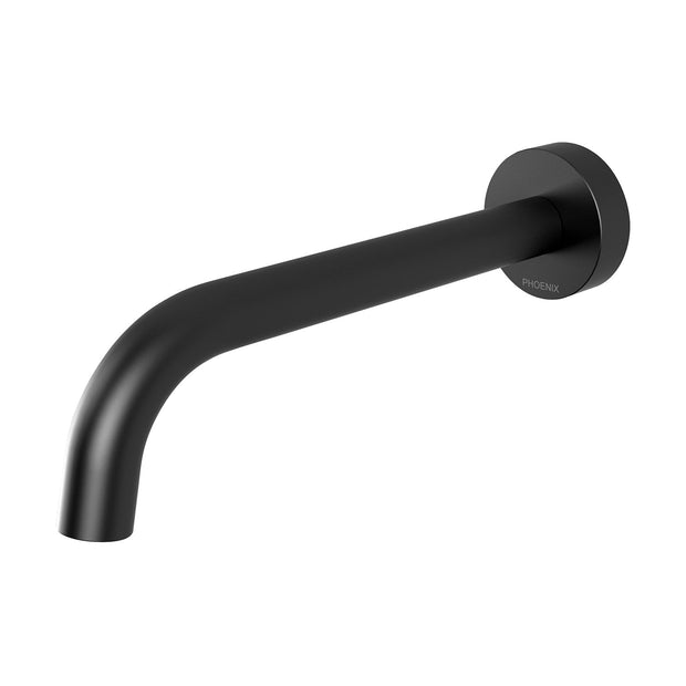 Vivid Slimline Wall Basin Outlet 180mm Curved Black