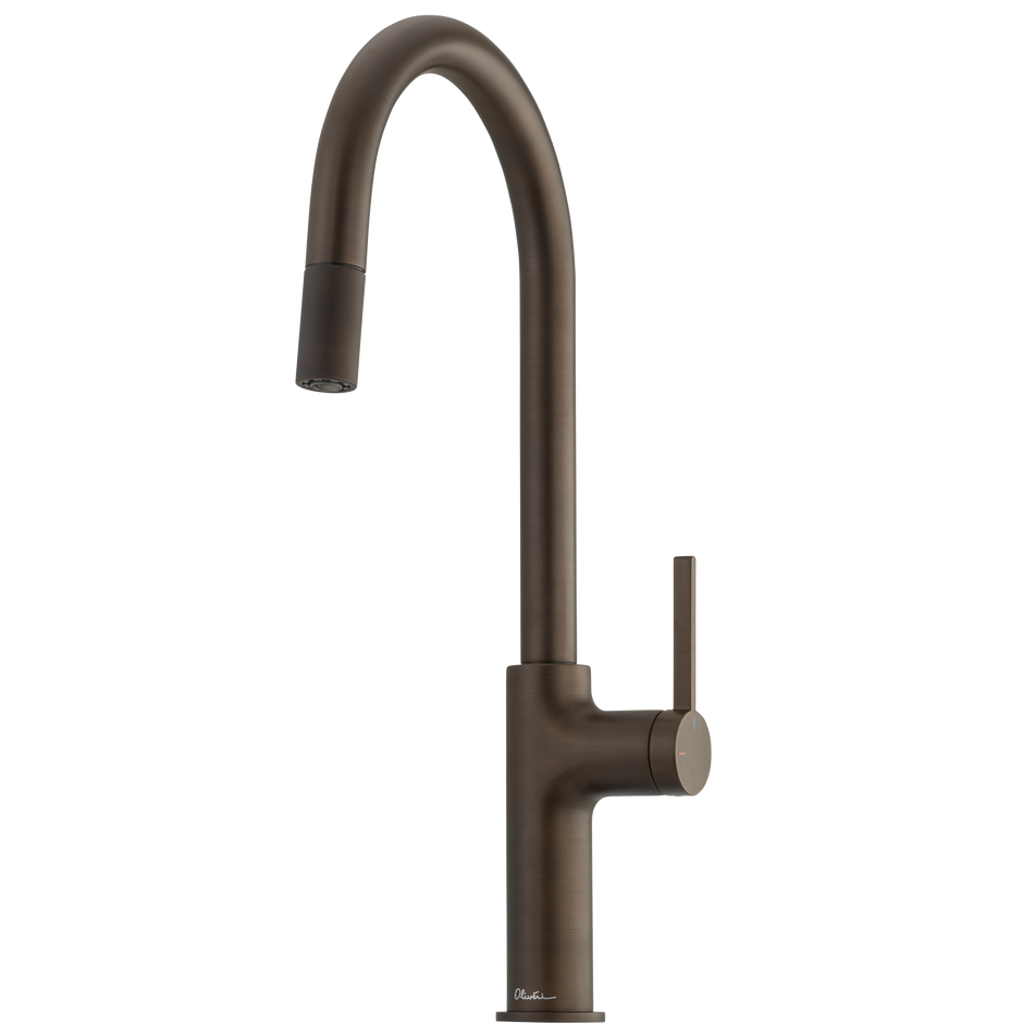 Vilo Goose Neck Pull Out Mixer in Antique Bronze