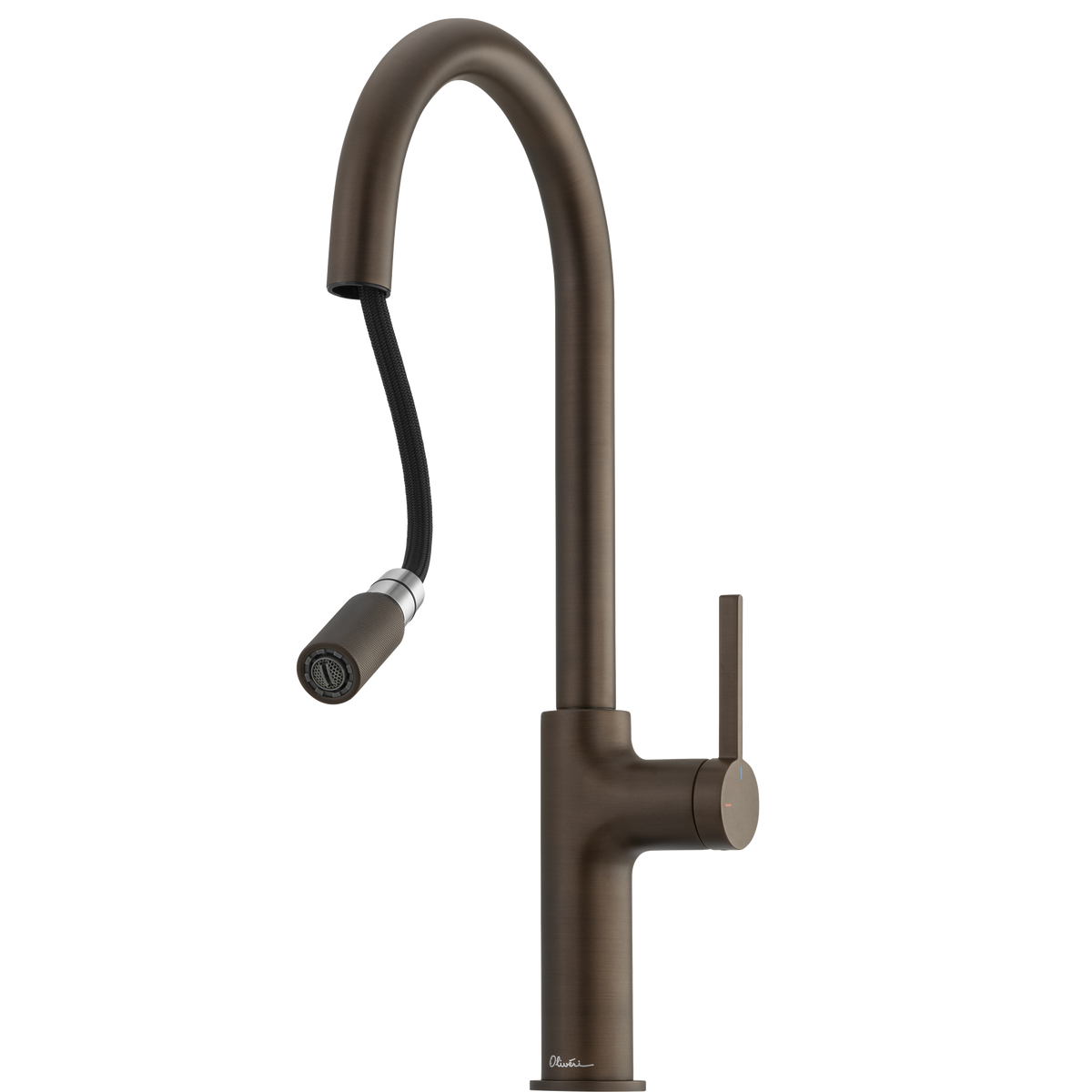 Vilo Goose Neck Pull Out Mixer in Antique Bronze view 2