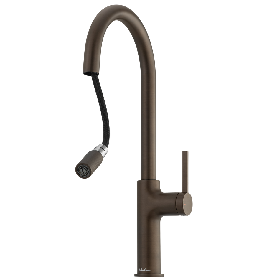 Vilo Goose Neck Pull Out Mixer in Antique Bronze view 2