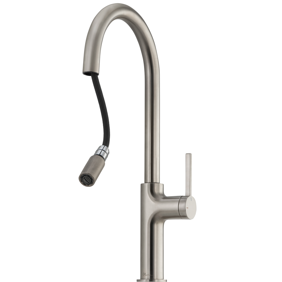 Vilo Goose Neck Pull Out Mixer in Brushed Nickel view 2