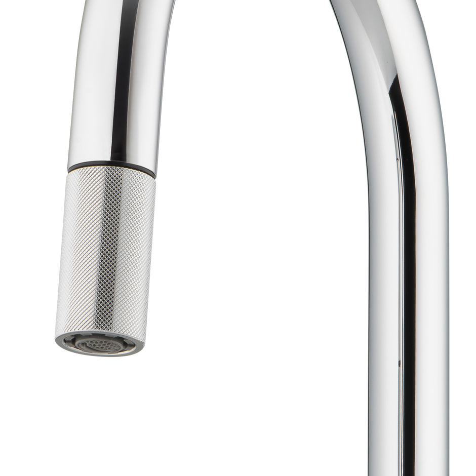Vilo Goose Neck Pull Out Mixer in Chrome view 3