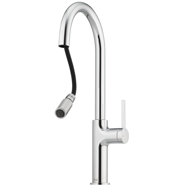 Vilo Goose Neck Pull Out Mixer in Chrome view 2