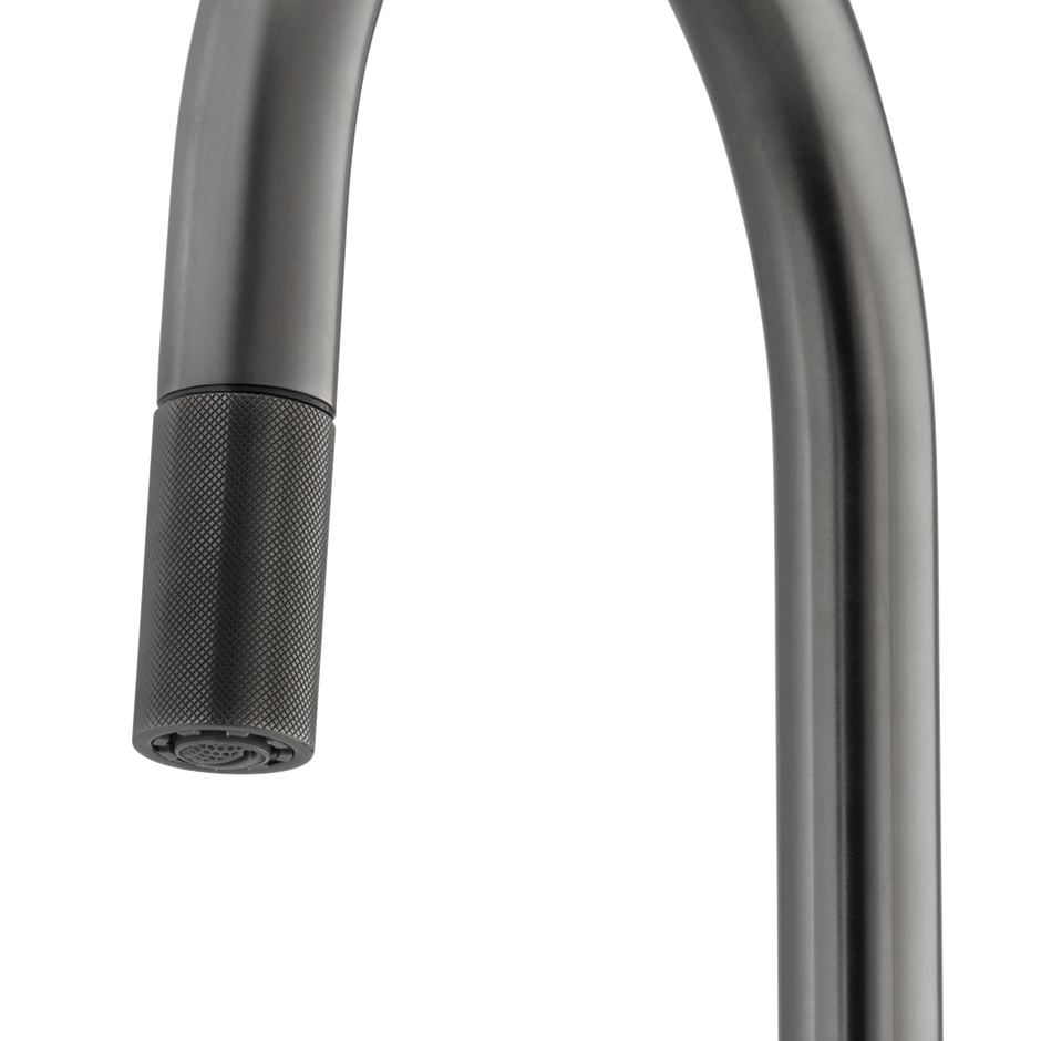 Vilo Goose Neck Pull Out Mixer in Gunmetal view 3