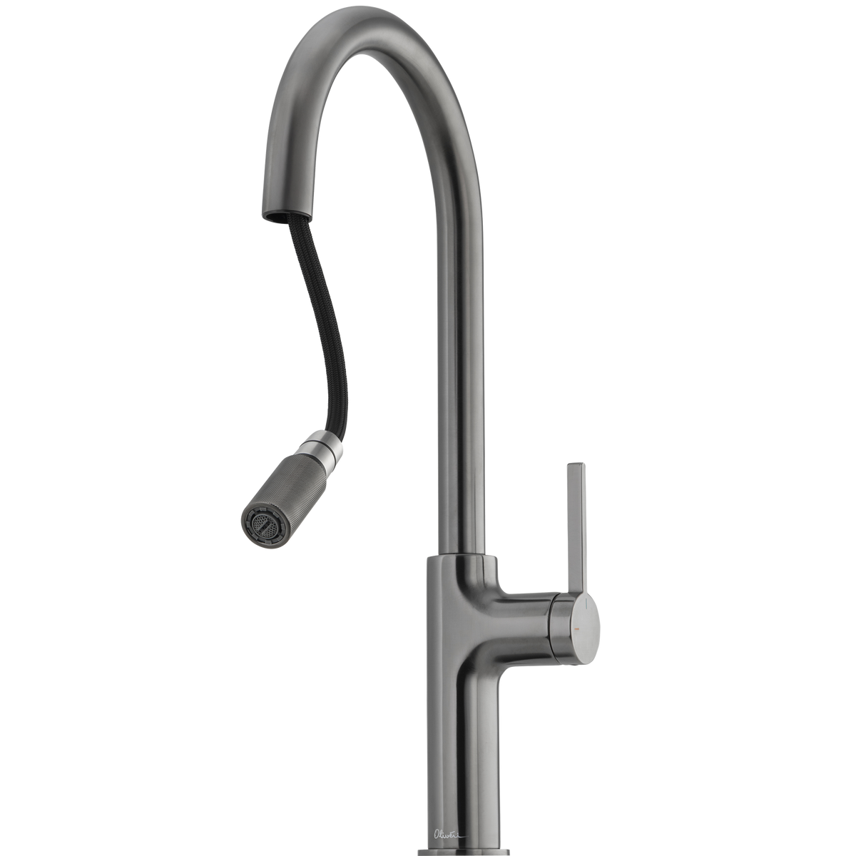 Vilo Goose Neck Pull Out Mixer in Gunmetal view 2