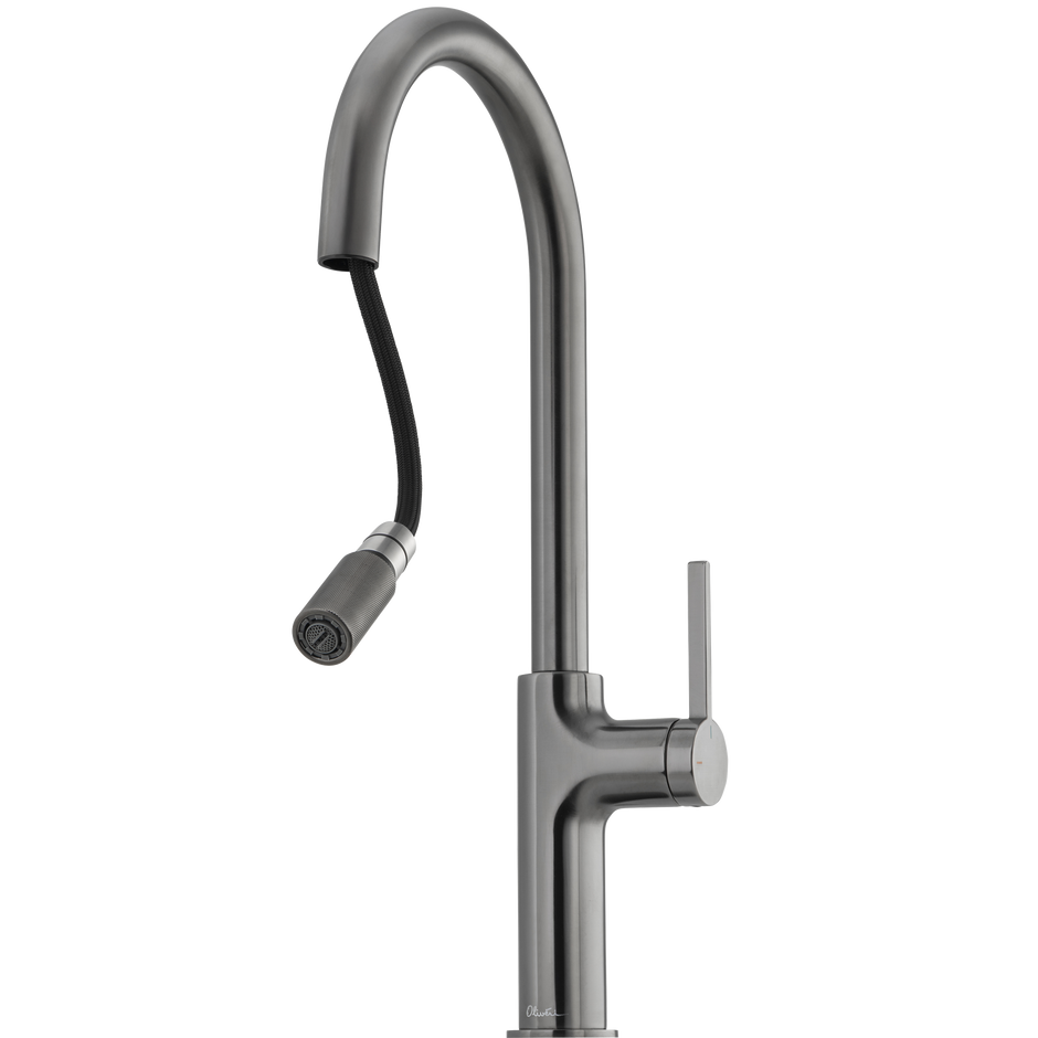 Vilo Goose Neck Pull Out Mixer in Gunmetal view 2