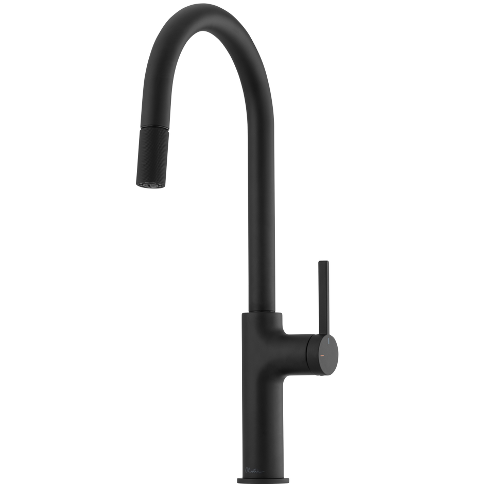 Vilo Goose Neck Pull Out Mixer in Matte Black