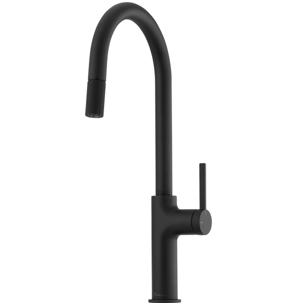 Vilo Goose Neck Pull Out Mixer in Matte Black