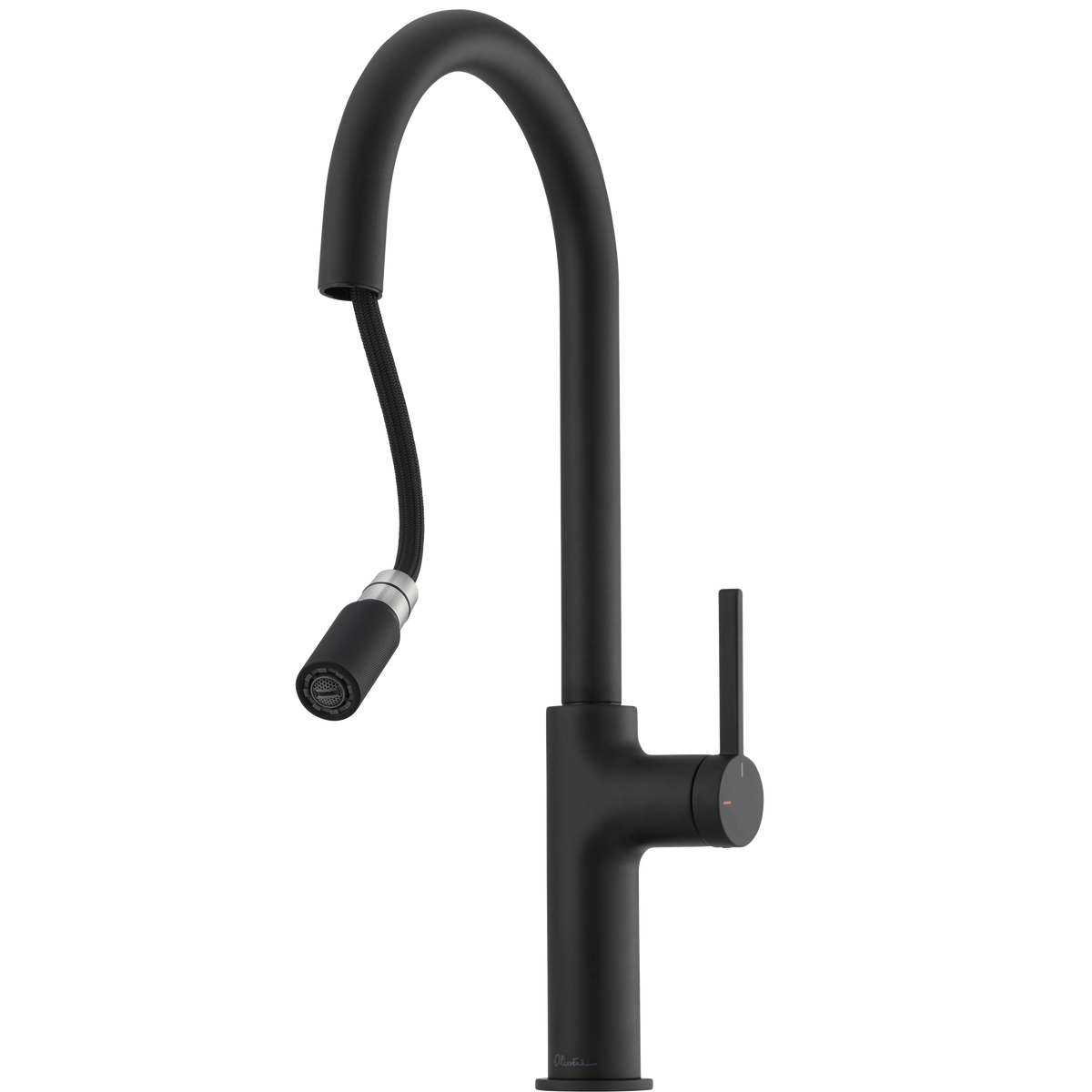 Vilo Goose Neck Pull Out Mixer in Matte Black view 2