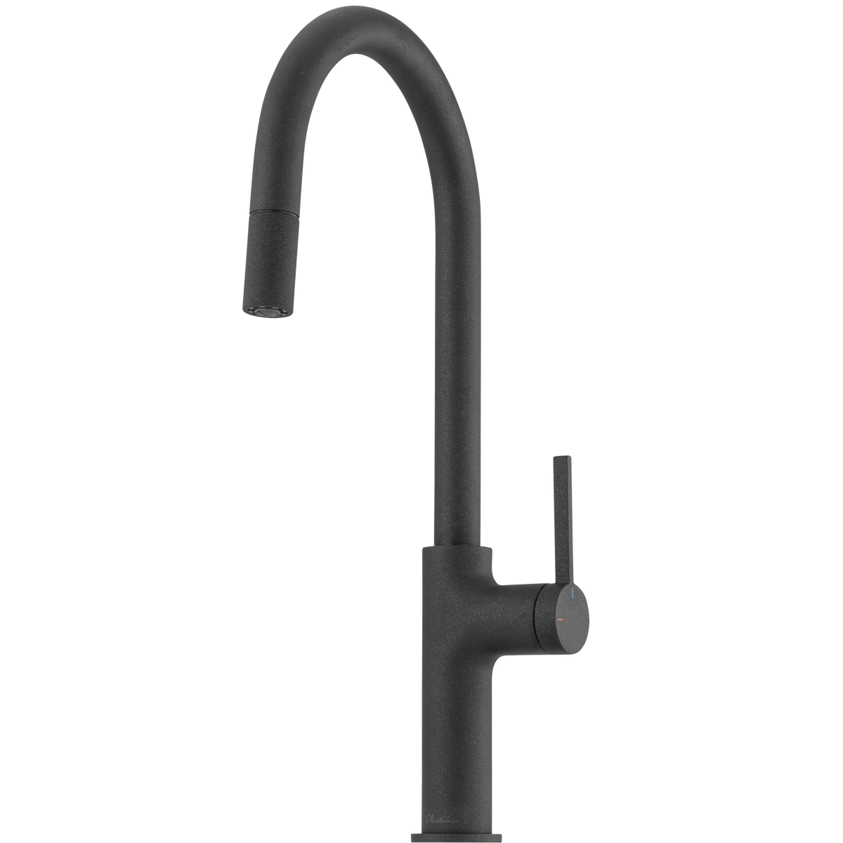 Vilo Goose Neck Pull Out Mixer in Black Granite