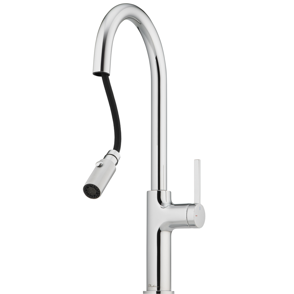 Vilo Goose Neck Pull Out Spray Mixer in Chrome view 2