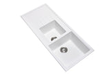 Navona Vivaldi D200 One and a Half Bowl Granite Sink with Drainer 1160 x 500 x 205mm Snova White