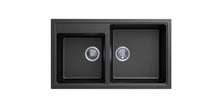 Navona Vivaldi N200 Double Bowl Granite Sink 860 x 500 x 205mm Deep Black