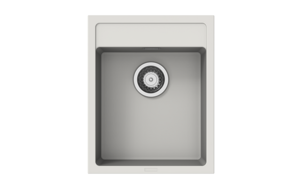 Navona Carysil Waltz 400 Single Bowl Granite Sink 400 x 500 x 200mm Snova White