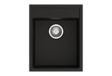 Navona Carysil Waltz 400 Single Bowl Granite Sink 400 x 500 x 200mm Deep Black
