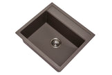 Navona Waltz 560 Single Bowl Granite Sink 560 x 510 x 200mm Concrete Grey
