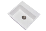 Navona Waltz 560 Single Bowl Granite Sink 560 x 510 x 200mm Snova White