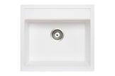 Navona Waltz 560 Single Bowl Granite Sink 560 x 510 x 200mm Snova White