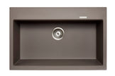 Navona Waltz 780 Single Bowl Granite Sink 780 x 510 x 220mm Concrete Grey