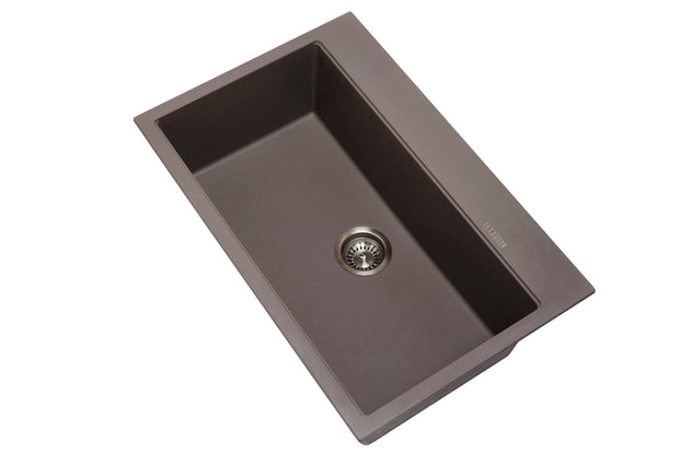 Navona Waltz 780 Single Bowl Granite Sink 780 x 510 x 220mm Concrete Grey