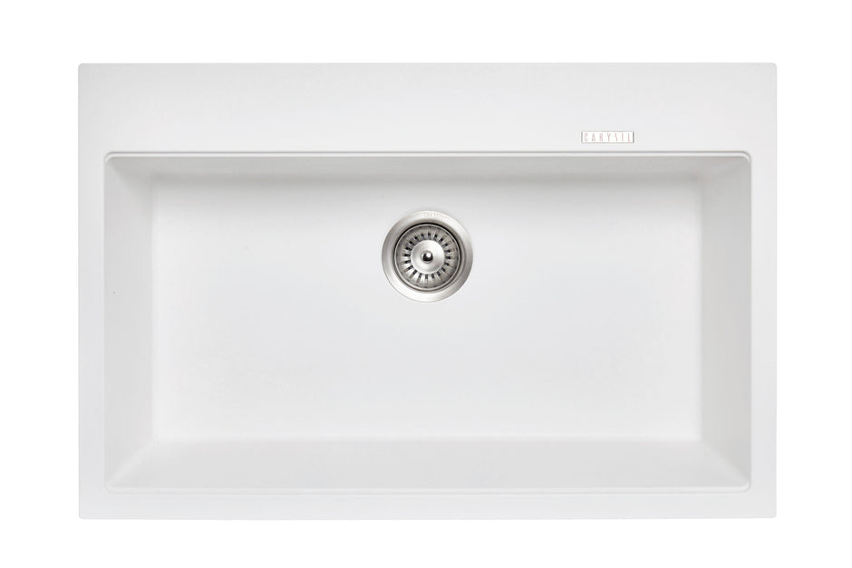 Navona Waltz 780 Single Bowl Granite Sink 780 x 510 x 220mm Snova White