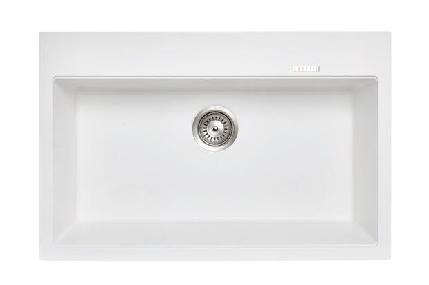 Navona Waltz 780 Single Bowl Granite Sink 780 x 510 x 220mm Snova White