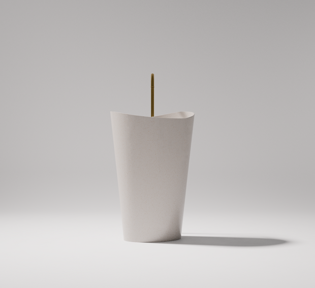 Pietra Bianca Wave Freestanding Pedestal Basin