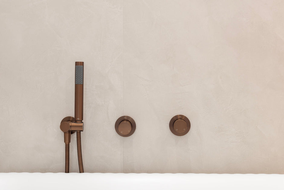 Round Wall Mixer Pinless Handle Trim Kit (In-wall Body Not Included) - Lustre Bronze