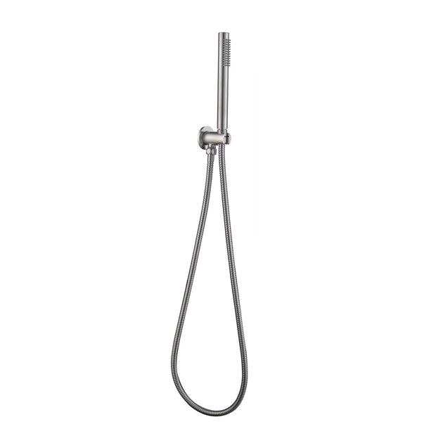 Zenmo Rainjet Hand Shower on Bracket with Metal Hose in Brushed Nickel