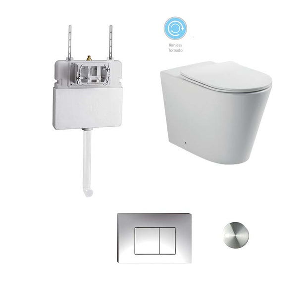 Zenmo Bella Toilet Suite in Chrome Square