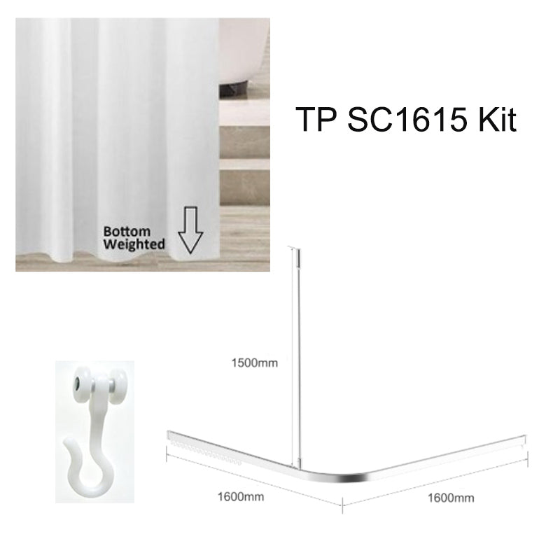 Zenmo Mobi Care Shower Curtain Rail Set 1600 x 1600mm