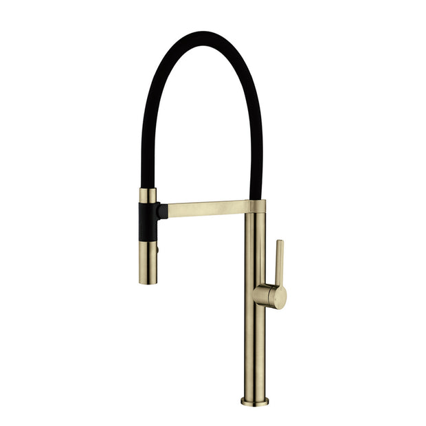 Zenmo Romeo Sink Mixer with Vegie Spray and Magnetic Holder in Brushed Brass