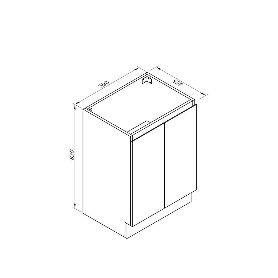 Zenmo Roxio Floor Standing Vanity 600mm line drawing